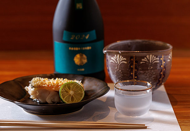 日本酒と甘鯛の鱗焼き